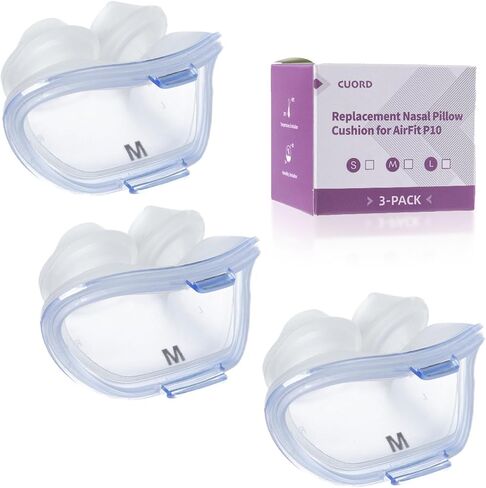 3 Packs Replacement Nasal Pillow Cushion for ResMed AirFit P10, Compatible with Original Airfit P10 Frame, Replacement Silicone CPAP Supplies, Reliable Seal & Lighter Weight, Medium in Saudi Arabia