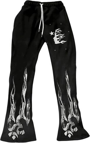 COZYEASE Men's Graphic Straight Leg Sweatpants Drawstring Waist Track Pants Long Trousers Streetwear in Saudi Arabia