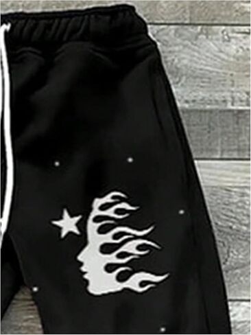 COZYEASE Men's Graphic Straight Leg Sweatpants Drawstring Waist Track Pants Long Trousers Streetwear in Saudi Arabia