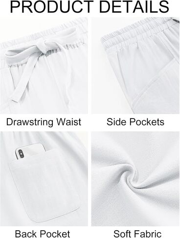 Runcati Mens Casual Pants Elastic Waist Drawstring Cotton Linen Pants Yoga Beach Summer Lightweight Trousers in Kuwait