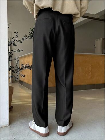 GORGLITTER Men's Dress Pants Straight Leg Pleated Office Slacks Business Casual Pants in Saudi Arabia