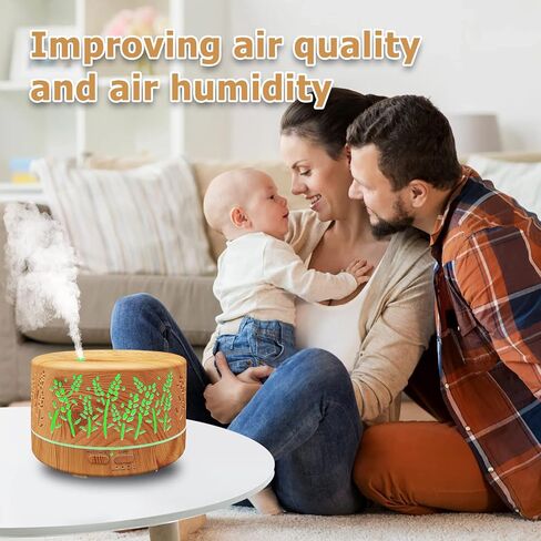 Diffusers for Essential Oils Large Room 600ml,Essential Oil Diffusers for Home with R/C,Cool Mist Humidifier,7 Colors Lights & 3 Mist Mode Waterless Auto Off for Office in Kuwait