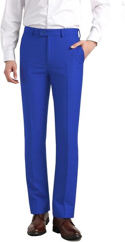 Men's Dress Pants Classic Fit Expandable Waist Casual Flat Front Pant in Saudi Arabia