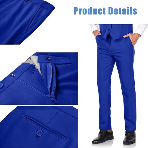 Men's Dress Pants Classic Fit Expandable Waist Casual Flat Front Pant in Saudi Arabia