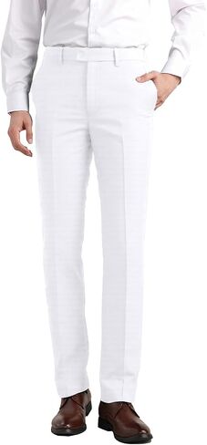 Men's Dress Pants Classic Fit Expandable Waist Casual Flat Front Pant in Saudi Arabia