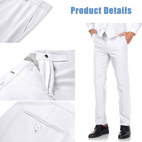 Men's Dress Pants Classic Fit Expandable Waist Casual Flat Front Pant in Saudi Arabia