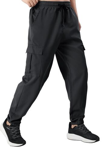 Mens Casual Cargo Pants Joggers Pants Workout Pants Multi Pockets in Kuwait