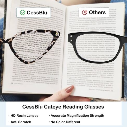 CessBlu 12 Pack Cateye Reading Glasses for Women Spring Hinges Stylish Readers +0.50 in Kuwait
