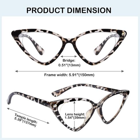 CessBlu 12 Pack Cateye Reading Glasses for Women Spring Hinges Stylish Readers +0.50 in Kuwait