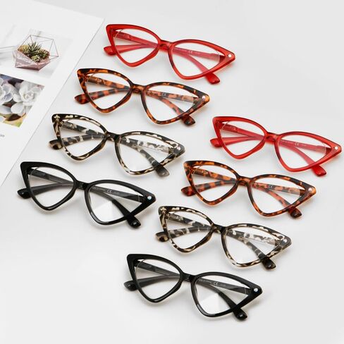 CessBlu 12 Pack Cateye Reading Glasses for Women Spring Hinges Stylish Readers +0.50 in Kuwait