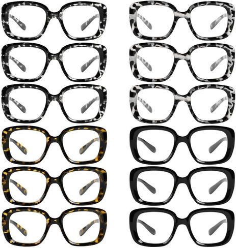CessBlu 12 Pack Cateye Reading Glasses for Women Spring Hinges Stylish Readers +0.50 in Kuwait