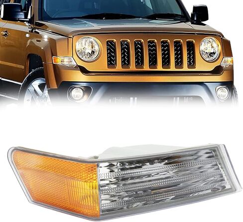 Front Turn Signal Light Cover Compatible with Jeep Patriot 2007 2008 2009 2010 2011 2013 2014 2015 2016 2017 Automotive Signal Light Assemblies Cover, Marker Corner Light Lamp Lens（Right Passenger） in Kuwait