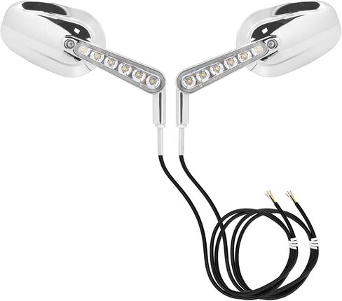 Motorcycle Muscle Rear View Mirrors with LED Turn Signals Running Light Fit For Harley VROD V-Rod VRSCF Road King Sportster (Gloss Black Clear Lens) in Saudi Arabia