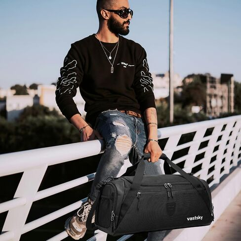 Gym Duffle Bags for men and women, large duffle bag for Travel, Weekend Overnight bag with shoe compartment & wet pocket, water resistant sports duffle bag gymbag in Saudi Arabia