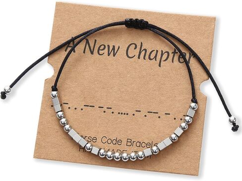 Morse Code Bracelets for Women Men - Inspirational Morse Code Beads with Cord Handmade Wrap Bracelet, Secret Message Jewelry Gifts for Her for Daughter Sister Best Friends in Saudi Arabia