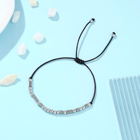Morse Code Bracelets for Women Men - Inspirational Morse Code Beads with Cord Handmade Wrap Bracelet, Secret Message Jewelry Gifts for Her for Daughter Sister Best Friends in Saudi Arabia