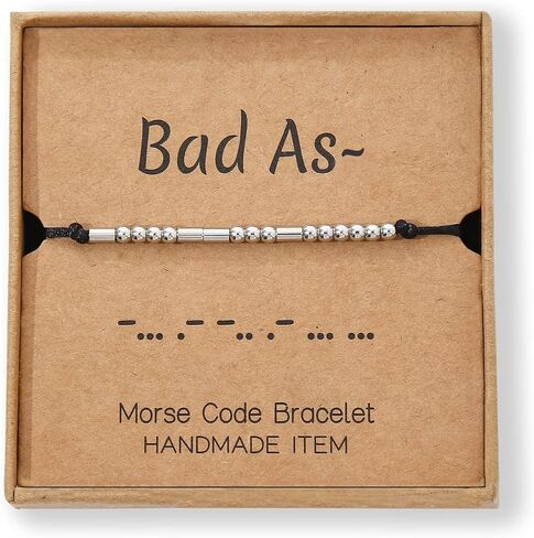 Morse Code Bracelets for Women Men - Inspirational Morse Code Beads with Cord Handmade Wrap Bracelet, Secret Message Jewelry Gifts for Her for Daughter Sister Best Friends in Saudi Arabia