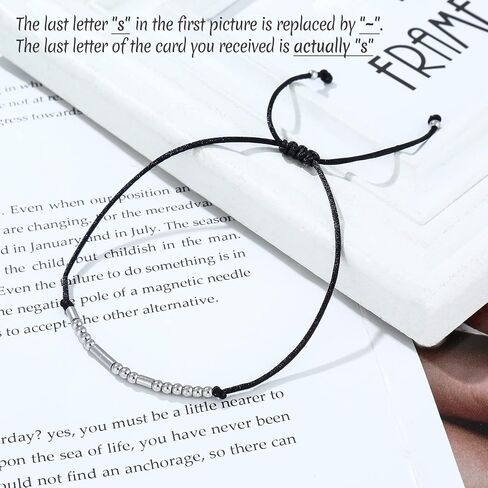 Morse Code Bracelets for Women Men - Inspirational Morse Code Beads with Cord Handmade Wrap Bracelet, Secret Message Jewelry Gifts for Her for Daughter Sister Best Friends in Saudi Arabia