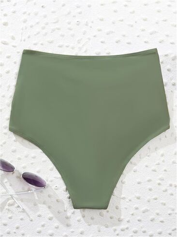 Verdusa Women's High Waist Bikini Bottoms Ruched Tummy Control Bathing Suit Bottoms in Saudi Arabia