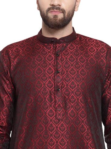 Maple Clothing Brocade Silk Men's Kurta Pajama Indian Wedding Party Wear in Saudi Arabia