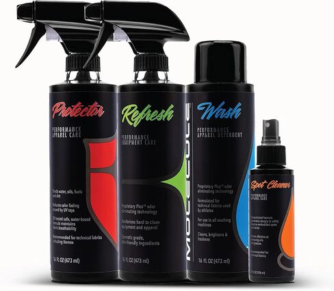 Molecule Helmet Care Kit, Anti-Fog, Cleaner Polish, Refresh, and Rain Repel, Premium Helmet Care, Helmets, Visors, and Goggles, Cleans and Details, 4 Ounces (1 Kit) in Kuwait