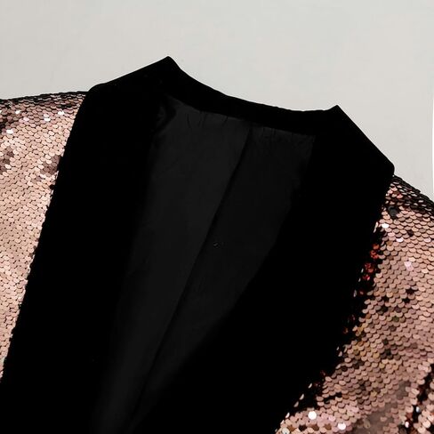 رجال السترة اللامعة للرجال بريق سهرة معدنية سترة الحفل حفل زفاف زر واحد in Kuwait