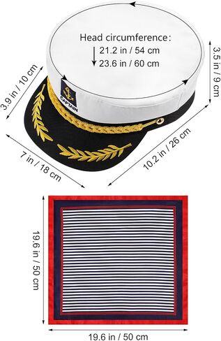 Imikeya yacht captain Hat: Sailor Hat Costume Caseable Cailor Cap Case Captain Captain Hat Funny Hat Costume in Saudi Arabia