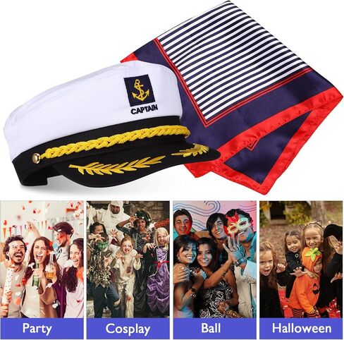Imikeya yacht captain Hat: Sailor Hat Costume Caseable Cailor Cap Case Captain Captain Hat Funny Hat Costume in Saudi Arabia