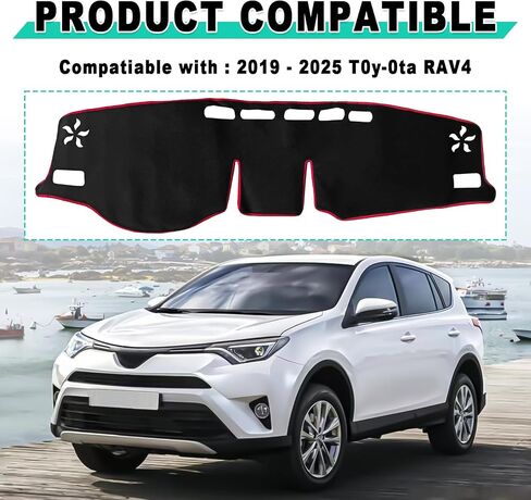 Dash Cover Mat, Center Console Cover Sunshield Protector, Dashboard Cover Compatible with T0y0ta RAV 4 2019 2020 2021 2022 2023 2024 2015 (Gray Trim) in Kuwait