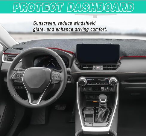 Dash Cover Mat, Center Console Cover Sunshield Protector, Dashboard Cover Compatible with T0y0ta RAV 4 2019 2020 2021 2022 2023 2024 2015 (Gray Trim) in Kuwait