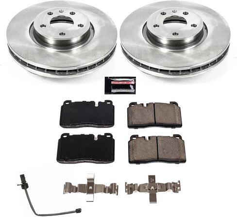 Power Stop Koe7653 مجموعة الفرامل البديلة للأسهم الأمامية وسلك مستشعر أمامي واحد لـ Audi Q5 2013-2017 [نموذج محدد] in Kuwait