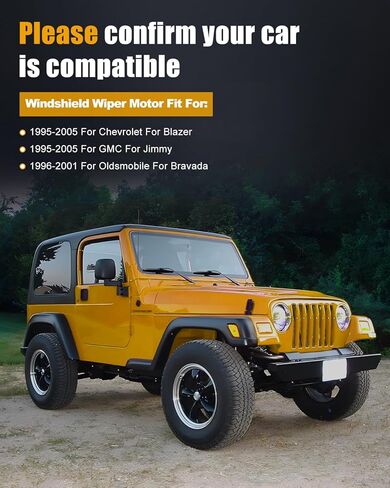 ROADFAR Rear Windshield Wiper Motor Compatible For Chevy, For GMC & Oldsmobile Vehicles - For Blazer 1995-2005,For Jimmy 1995-2005,For Bravada 1996-2001 4-Pin Replace OE# 12365368 in Kuwait