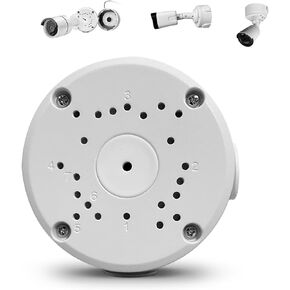 【Only Compatible with Bullet Cameras】 Universal Bullet Security Camera Mount Bracket Hide Cable, Metal Electric Enclosure, Waterproof Outdoor Camera Cover, Base Junction Box for CCTV Cams (1 Pack)