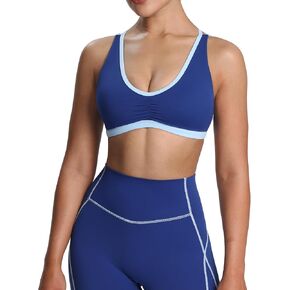 Aoxjox Women's Workout Sports Bras Fitness Backless Padded Rory Ruched Bra Yoga Crop Tank Top in Saudi Arabia