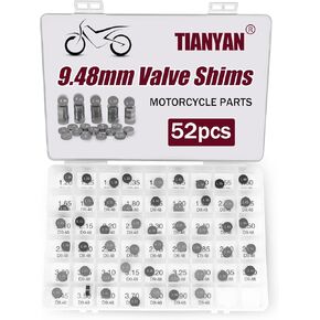 9.48mm O.D. Adjustable Valve Shim Kit for Suzuki LT-Z400 QuadSport LT-R450 QuadRacer LT-R450Z,Kawasaki KFX400 KFX450R KLX300R,CRF250R/RX CRF450R/RX/X TRX450ER/R,YFZ450 WR250F YZ250FX(52 PCS)