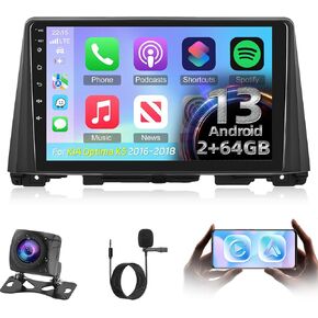 2+64G Wireless Carplay Android Car Stereo for KIA Optima K5 2016-2018 - 10.1 Inch Android Auto Touchscreen Radio with WiFi, GPS Navigation, Equalizer, SWC, Mirror Link + AHD Backup Camera