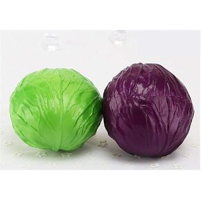 Zzooi Artificial High Simulation Cabbage Display Props Faux Cabbage Cabinet Showcase Decoration 2PCS Purple and Green