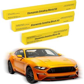 Long 11 "-18" -24 "مجموعة Sanding Block Kit 3 PC-مجموعة رمل الجسم التلقائية ، كتل الصنفرة السيارات ، كتل الصنفرة هيكل تلقائي ، مجموعة من الرحم الرطب المرن أو الجاف ، الخفيفة ، شبه صلبة ، أسود ، أسود