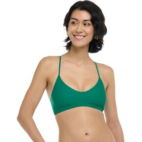 Body Glove Women's Standard Smoothies Ruth Solid Fixed Triangle Bikini Top Swimsuit with Adjustable Tie Back Detail, Viridian Green, X-Large
