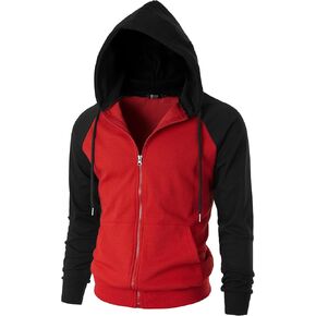 Givon Men's up Hoodie Baseball Raglan Raglan Switshirt