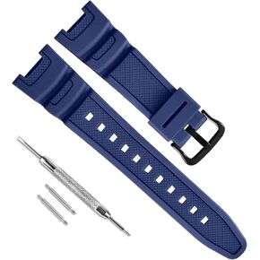 Waterproof Natural Resin Replacement Watch Band for Casio Sport SGW-100