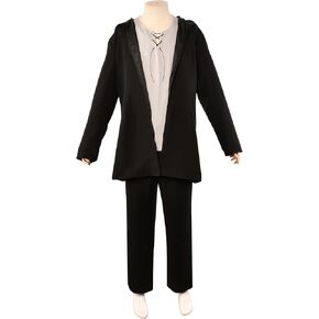 زي Cosplay للرجال: Cardigan المقنع ، عباءة سوداء مع غطاء محرك السيارة ، رداء وخندق | جماعة هالوين كيمونو لوزارة تأثيري