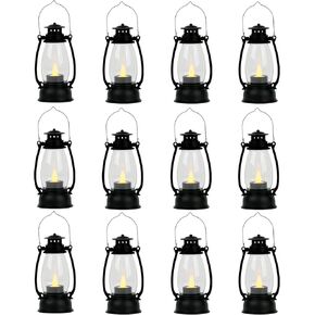 Candle Lanterns Mini Black Lanterns Decorative Indoor Outdoor Small Vintage Hanging Rustic LED Gold Farmhouse Fireplace Lantern Decor Christmas Lantern Centerpieces for Tables Decorations