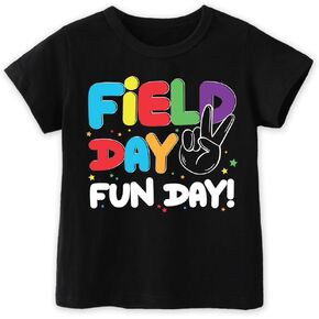 Field Day Shirt for Toddler Boys Girls Kids 2-8T, Colorful Field Day Print, Short Sleeve Tee, Fun & Comfortable