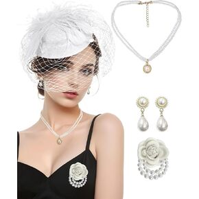 Fascinators Hat for Women Tea Party Hat Headband Flower Mesh Ribbons Feathers Clip Tea Party Headwear