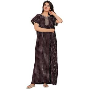 Cotton Embroidery Nighty for Womens/Girls (Z1)