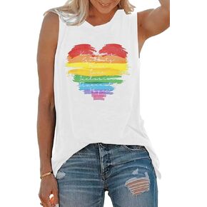 Pride Tank Top for Women Rainbow Graphic Shirt Kindness Equality Peace Love Inclusion Diversity Hope Sleeveless Tops