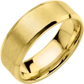 555Jewelry Stainless Steel Rings for Women Mens Wedding Band Matte Brushed or High Polished Wedding Band for Man Plain Dome Mens Rings US Size 7.5-12