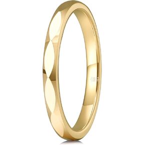 ثلاثة مفاتيح للمجوهرات متعددة الأوجه زفاف Tungsten خواتم 2mm نطاقات مطلية بالذهب للرجال نساء