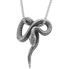 Hip Hop Jewelry Stainless Steel Animal Snake Pendant Necklace